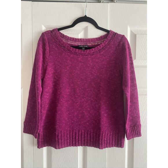 Eileen Fisher Women's Purple Open Knit Small Sweater Round Neck Capsule Wardrobe - Picture 1 of 6